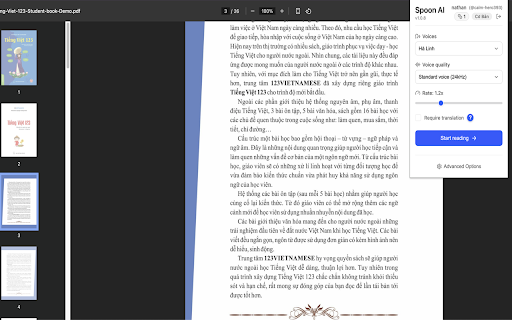 Spoon AI: Trợ lý đọc tiếng Việt screenshot