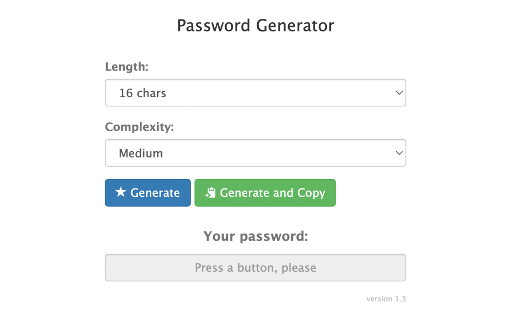 Just another Password Generator screenshot