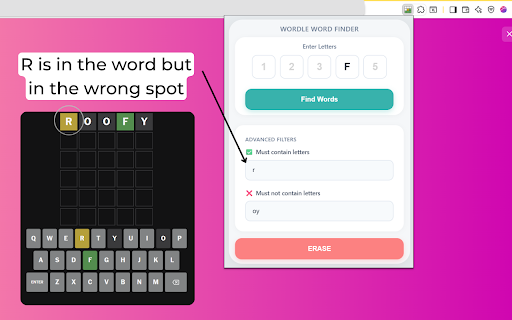 Wordle Word Finder screenshot