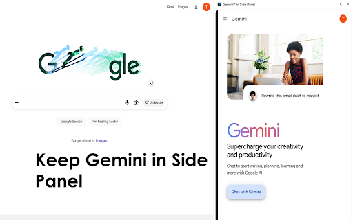 Keep Gemini™ in Side Panel screenshot