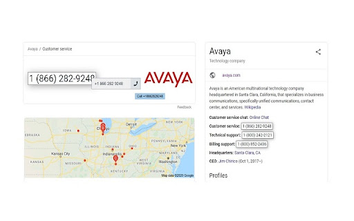 Avaya Browser Extension screenshot