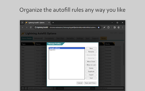 Lightning Autofill screenshot
