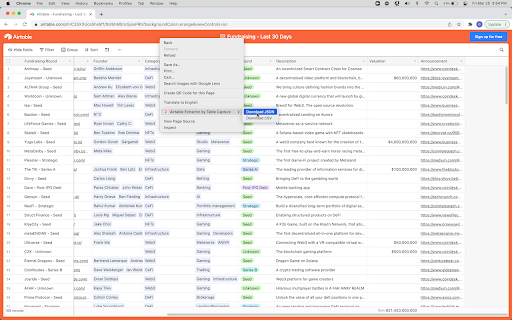 Airtable Extractor by Table Capture screenshot