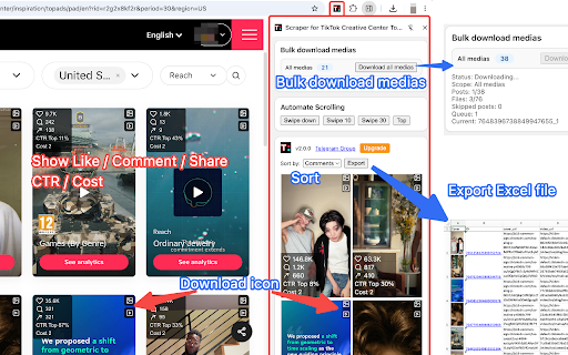 Scraper for TikTok Creative Center Top ADS screenshot
