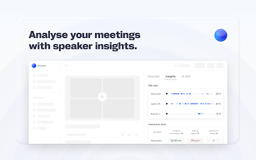 Bluedot: AI notetaker & Meeting Recorder screenshot