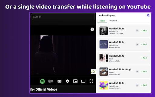 YouTube to Spotify with Paradify screenshot
