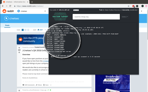 IP, DNS & Security Tools | HackerTarget.com screenshot