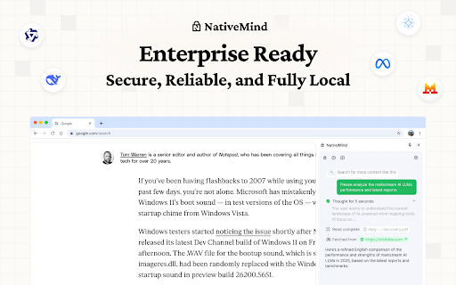 NativeMind: Your fully private, open-source, on-device AI assistant screenshot