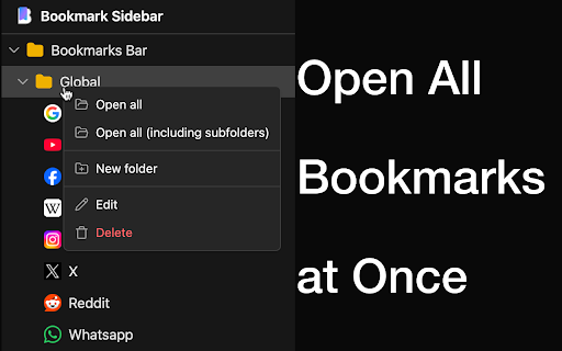 🔖 Bookmark Sidebar 2026 screenshot