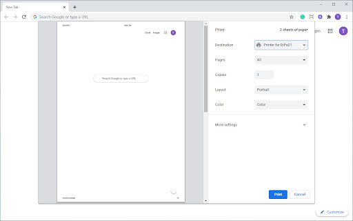 Dispatcher Paragon Chrome Print screenshot