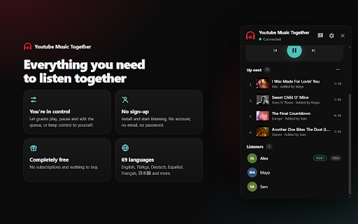 Youtube Music Together - Listen to Music with Your Friends screenshot