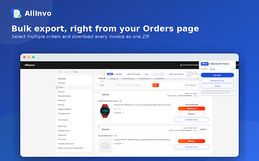 AliInvo - Aliexpress Invoice Generator screenshot