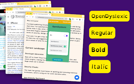 OpenDyslexic for Chrome screenshot