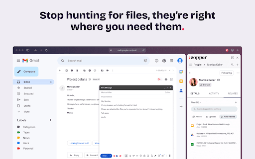 Copper CRM for Gmail and LinkedIn screenshot