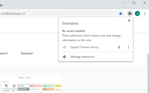 Export Chrome History screenshot