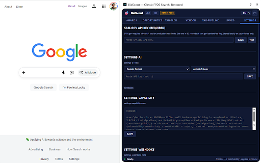 BidScout — Classic FPDS Search, Restored screenshot