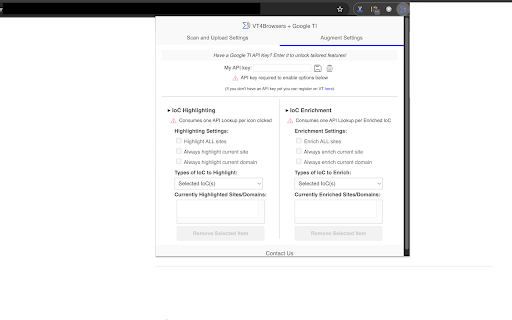 VT4Browsers + Google TI screenshot