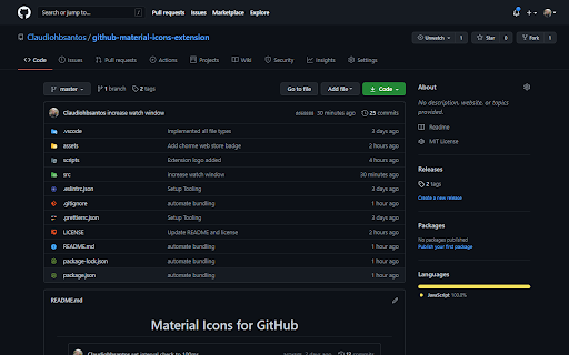 Material Icons for GitHub screenshot