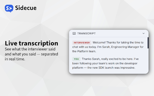 Sidecue - AI Meeting & Interview Copilot screenshot
