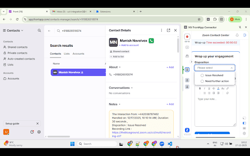 Novelvox FrontApp Connector screenshot