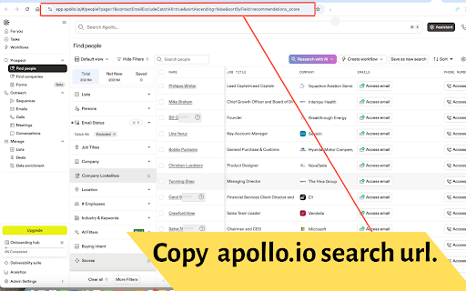 Apollo.io Scraper: Export Apollo Leads screenshot
