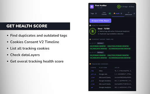 Pixel Auditor: Tag, PII & Consent Mode Inspector screenshot