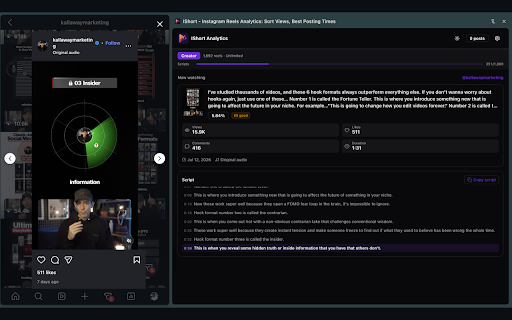 IShort - Instagram Downloader, Reel Transcript & Data Analytics screenshot