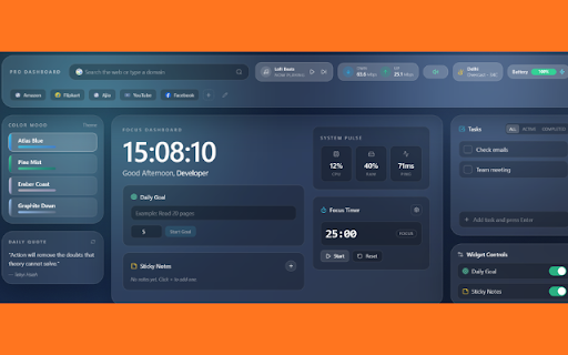 Pro Dashboard New Tab screenshot