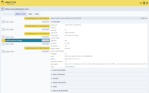 Analytics Debugger screenshot