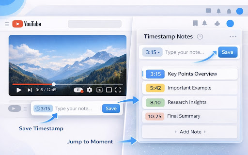 YouTube Timestamp Notes screenshot