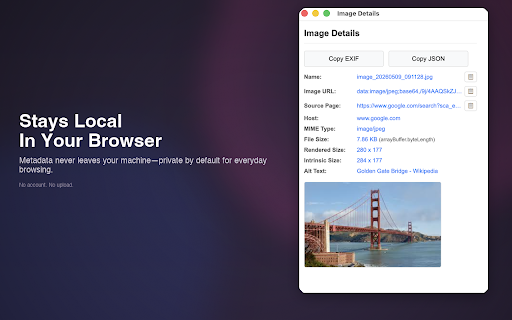 Image Info Viewer for Chrome screenshot