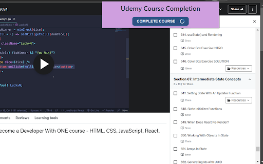 Udemy Course Completion screenshot