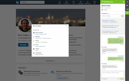 TextRecruit Extension screenshot