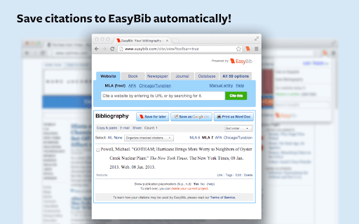 EasyBib Toolbar screenshot