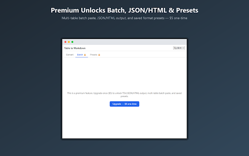 Table to Markdown: Paste & Convert screenshot
