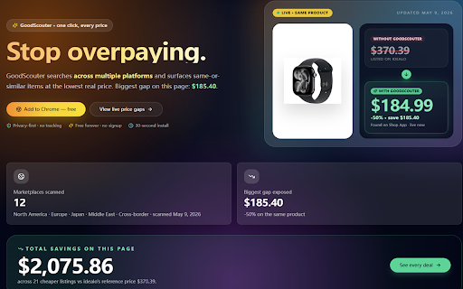 Goodscouter: Google Lens Alternative for Image Search & Price Comparison screenshot