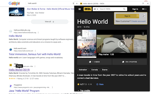 Search & Link Preview screenshot