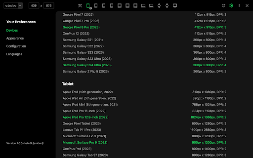 Viewport Resizer: Ultimate Device Emulator & Website Testing Tool screenshot