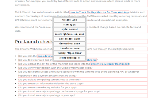 fonts infos screenshot