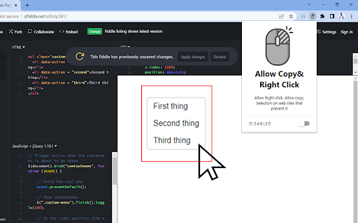 Allow Copy& Right Click screenshot