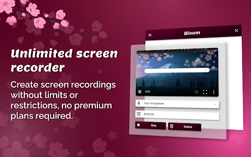 Unlimited Free Screen Recorder - Bloom screenshot