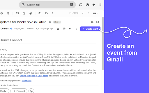 Email 2 Event screenshot