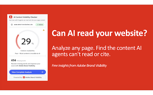 AI Content Visibility Checker, powered by Adobe Brand Visibility screenshot