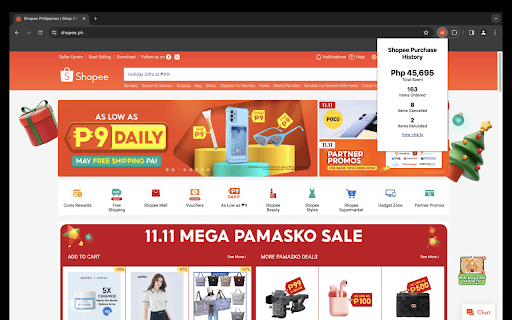 Shopee Purchase History screenshot