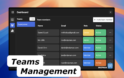 Snipman: Dynamic Snippet Manager screenshot