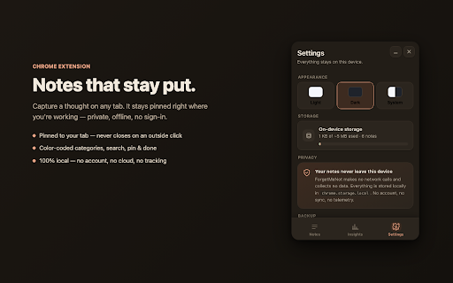 ForgetMeNot screenshot