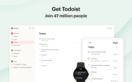 Todoist for Chrome: Planner & Calendar screenshot