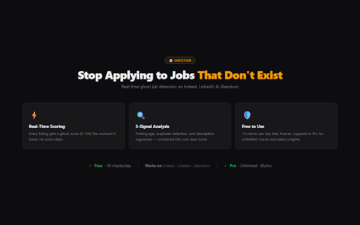 Ghost Job & Fake Listing Detector — GhostJob screenshot