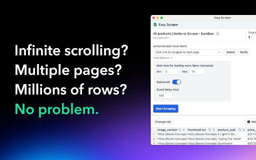 Easy Scraper - One-click web scraper screenshot