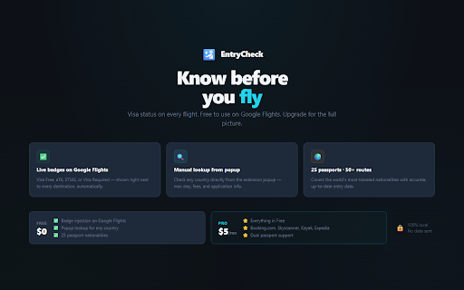EntryCheck — Visa Requirements Checker screenshot